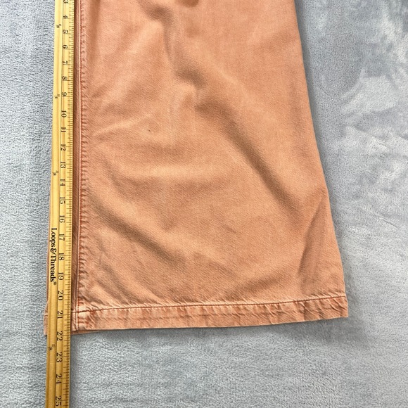 Pilcro Anthropologie Peach Culotte Wide Leg Cropped Paperbag Jeans Medium Rust - Picture 8 of 11
